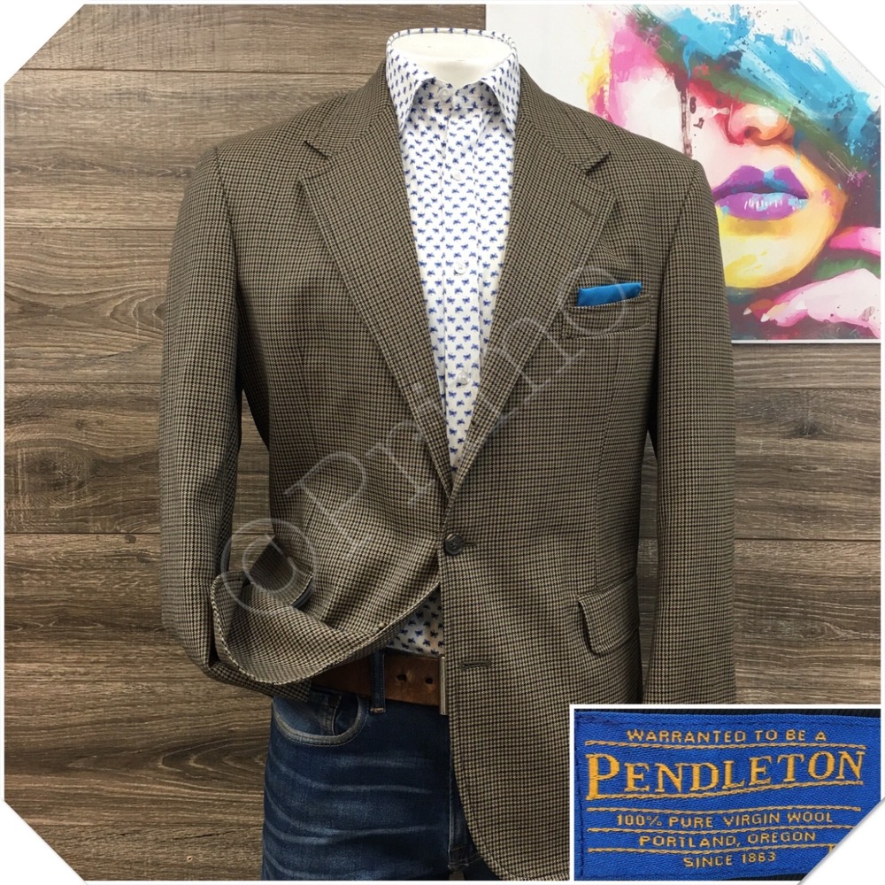 PENDLETON Mens Wool Blazer Sport Coat Casual Jacket Size 42R Classic Suit (FLAW)